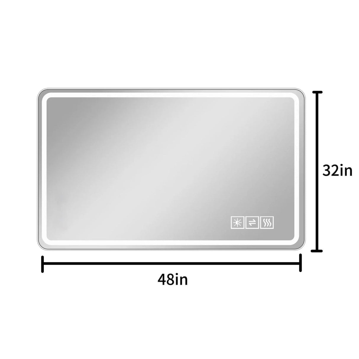 Bathroom Mirror Vanity Mirrors With Front Lights, Wall Mounted, Anti-Fog, Frameless, Horizontal Or Vertical - Furniture Home Direct