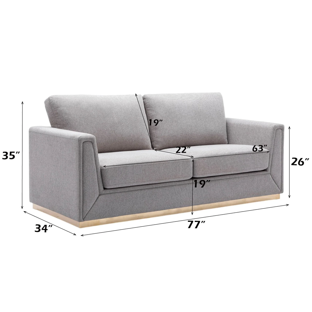 Valin - 3 Piece Living Room Set Meeting Room And Small Apartment Sofa Loveseat Chair - Gray - Furniture Home Direct