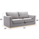 Valin - 3 Piece Living Room Set Meeting Room And Small Apartment Sofa Loveseat Chair - Gray - Furniture Home Direct