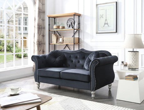 Stylish Flared Arm Loveseat - Furniture Home Direct