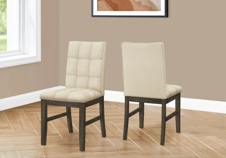 Dining Chair, Upholstered, Dining Room, Transitional (Set of 2) - Cream - Furniture Home Direct