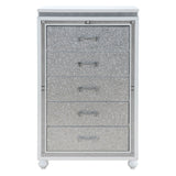 Full Bed Set Glam Mirrored Dresser Nightstand Mirror White - Furniture Home Direct