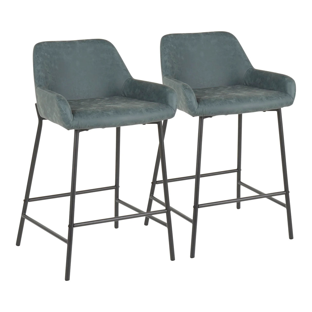 Daniella - Industrial Fixed Height Counter Stool (Set of 2) - Furniture Home Direct