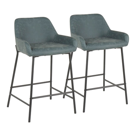 Daniella - Industrial Fixed Height Counter Stool (Set of 2) - Furniture Home Direct