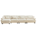 Deep Seating Oversized Modular Cloud Sofa With Waist Pillows and ottoman - Furniture Home Direct