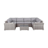 4 Person Patio Seating Set With Cushions, All Weather - Gray - Furniture Home Direct