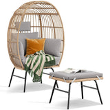 Outdoor Wicker Egg Chair And Footstool - Furniture Home Direct