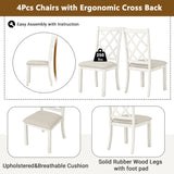 Dining Set Round Table With Upholstered Chairs Walnut Beige - Furniture Home Direct