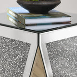 Side Table Geometric Mirrored Decorative Living Room Silver - Furniture Home Direct