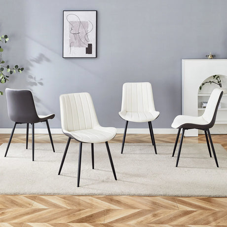Modern Minimalist Dining Chair Set, Extended Seat Cushion - Furniture Home Direct