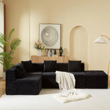 Modular Sectional Couches For Living Room With Deep Seat, L Shape Cloud Sofa Couch, High Density Memory Foam, Boneless Upholstered Couchesy - Black - Furniture Home Direct