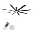 Super Large Black Ceiling Fan With Remote Control - Black - Furniture Home Direct