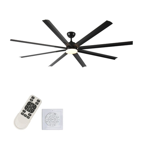 Super Large Black Ceiling Fan With Remote Control - Black - Furniture Home Direct