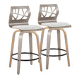 Folia - Contemporary Fixed Height Counter Stool With Swivel With Round Footrest (Set of 2) - Light Gray - Furniture Home Direct