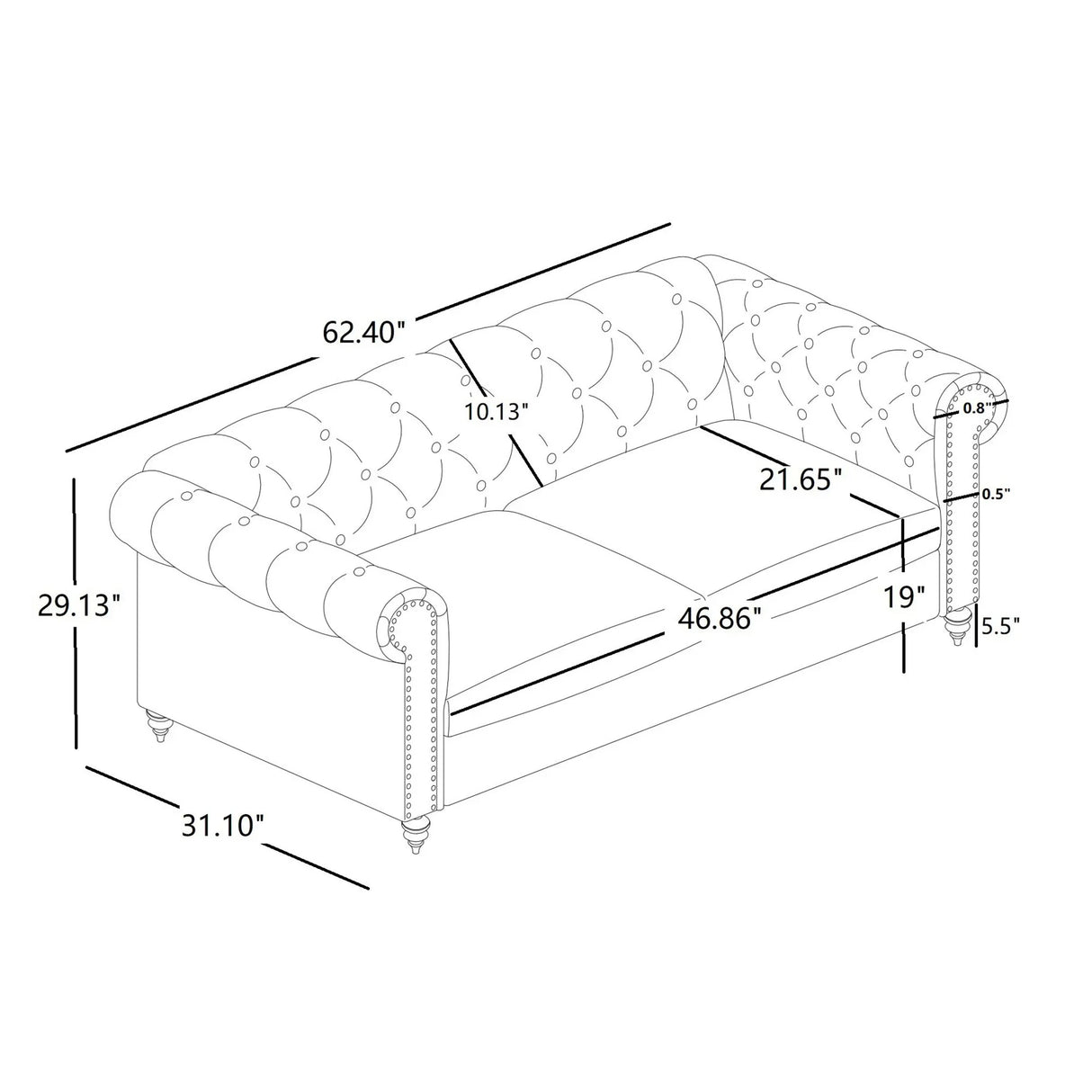 Anina - Loveseat - Blue - Furniture Home Direct