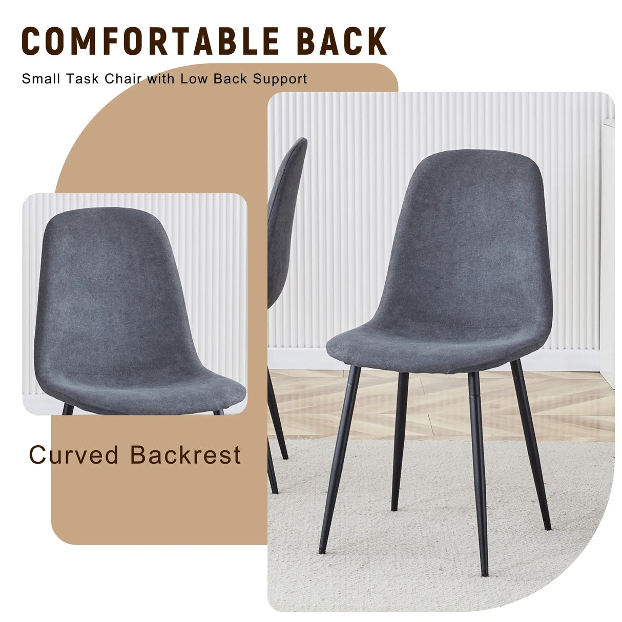 Dining Set With 8 Upholstered Chairs And Wood Table Gray - Furniture Home Direct