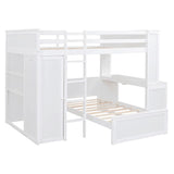 Loft Bed With A Twin Size Standalone Bed, Shelves, Desk, And Wardrobe - Furniture Home Direct