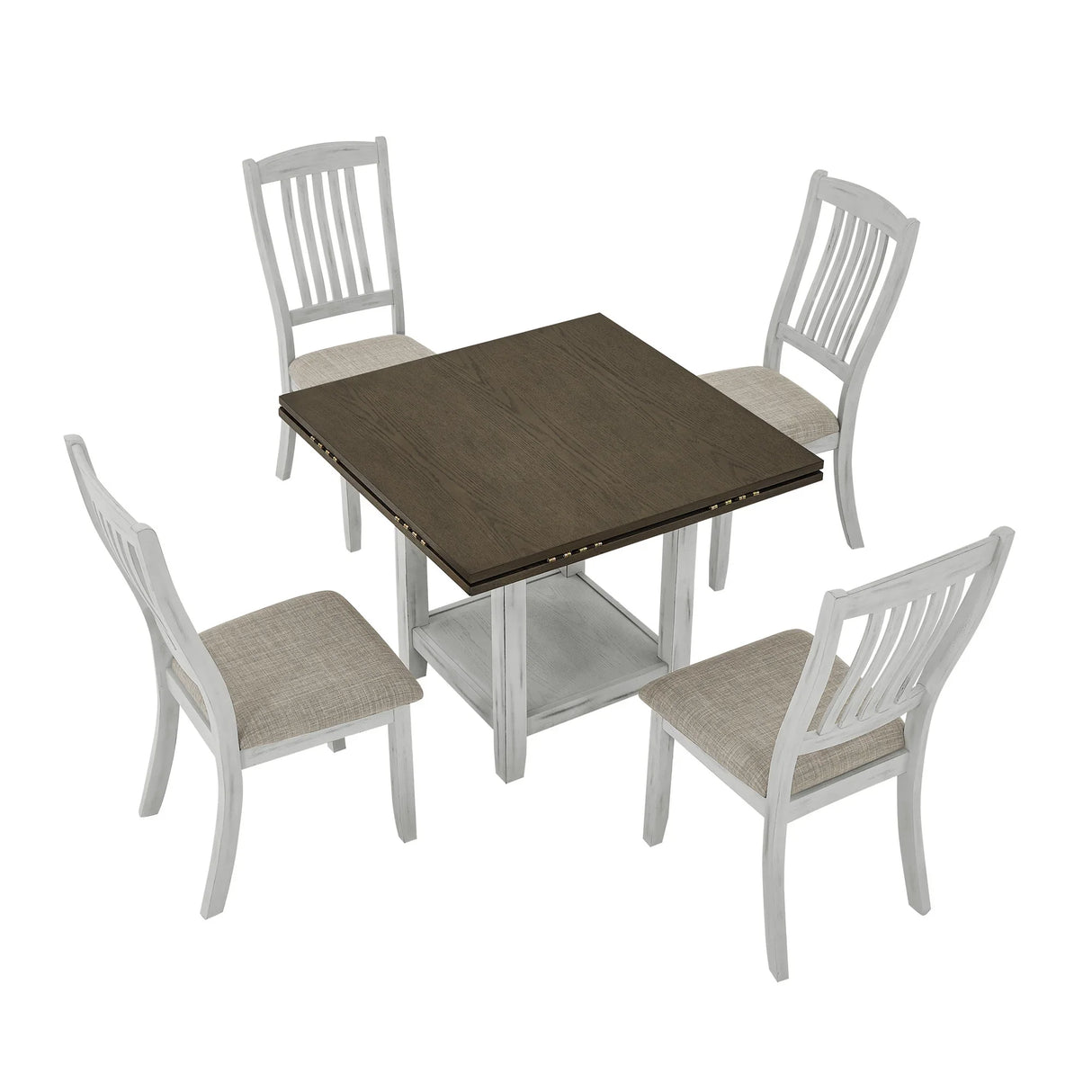 5 Piece DIning Set with Foldable Table - Furniture Home Direct