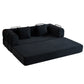 Convertible Sleeper Sofa Bed With Cylindrical Pillow, With Fixed Shape Frame - Furniture Home Direct