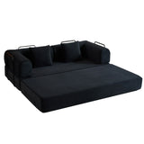 Convertible Sleeper Sofa Bed With Cylindrical Pillow, With Fixed Shape Frame - Furniture Home Direct
