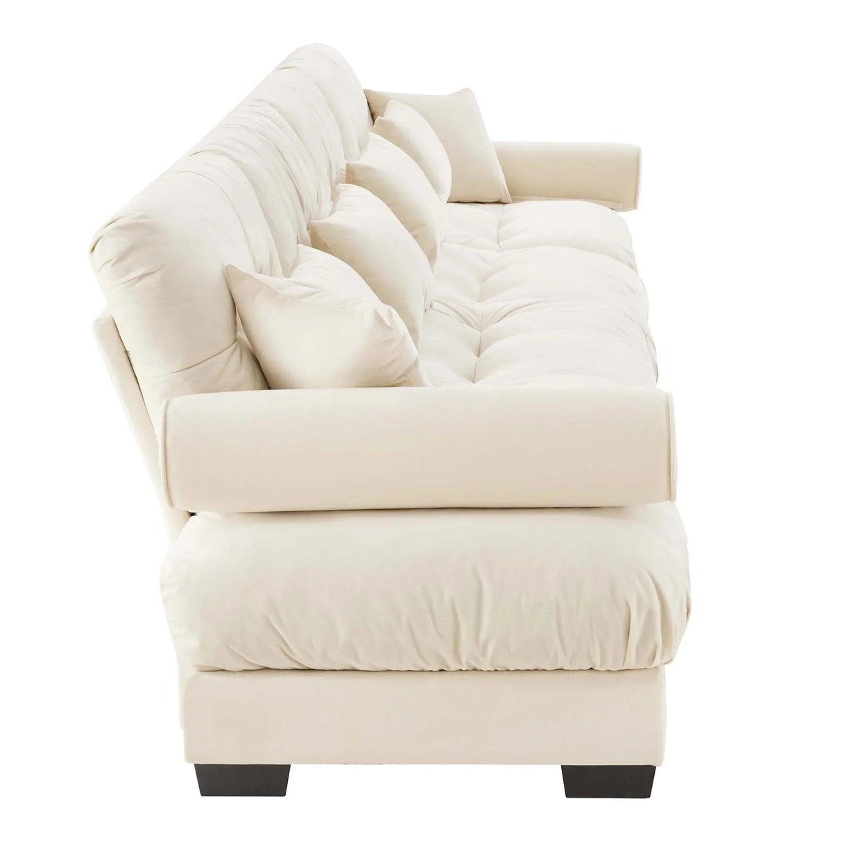 Oversized Modular Velvet Sofa - Cream - Furniture Home Direct