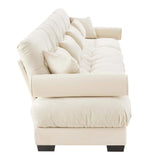 Oversized Modular Velvet Sofa - Cream - Furniture Home Direct