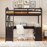 Loft Bed With Drawers, Cabinet, Shelves With Desk - Furniture Home Direct