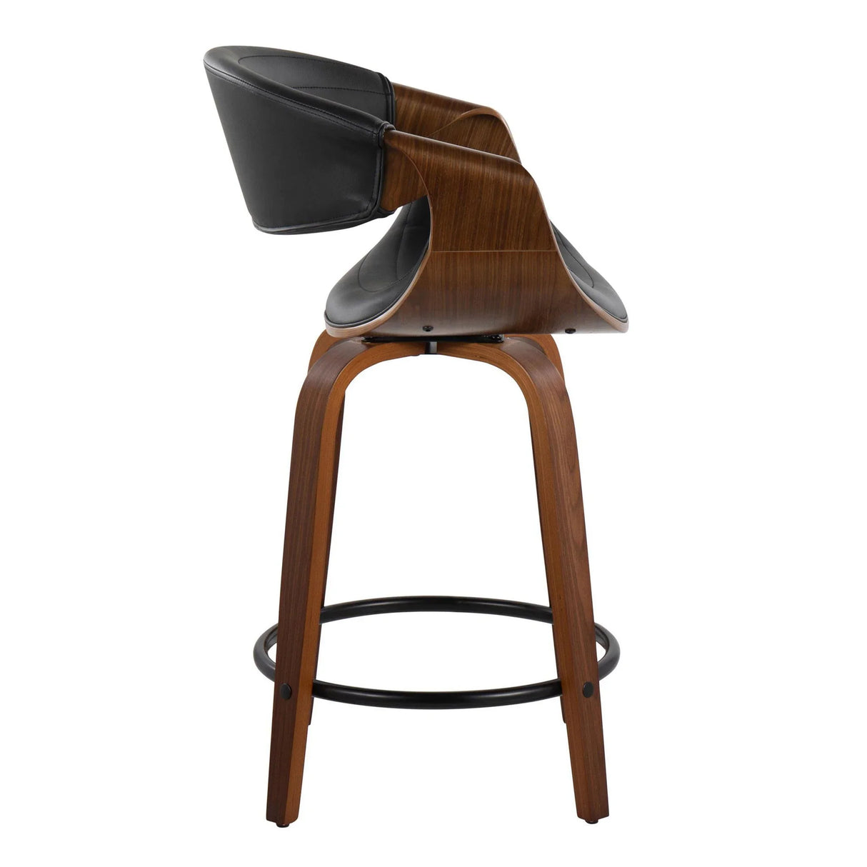 Symphony - Mid Century Modern Fixed Height Counter Stool With Swivel With Round Footrest (Set of 2) - Furniture Home Direct