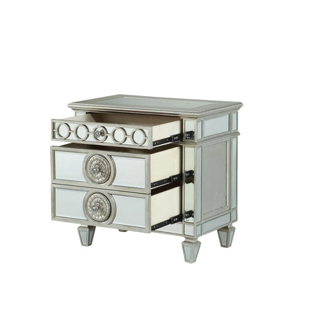 Varian - Mirrored Nightstand - Silver - Furniture Home Direct