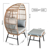 Outdoor Wicker Egg Chair And Footstool - Furniture Home Direct