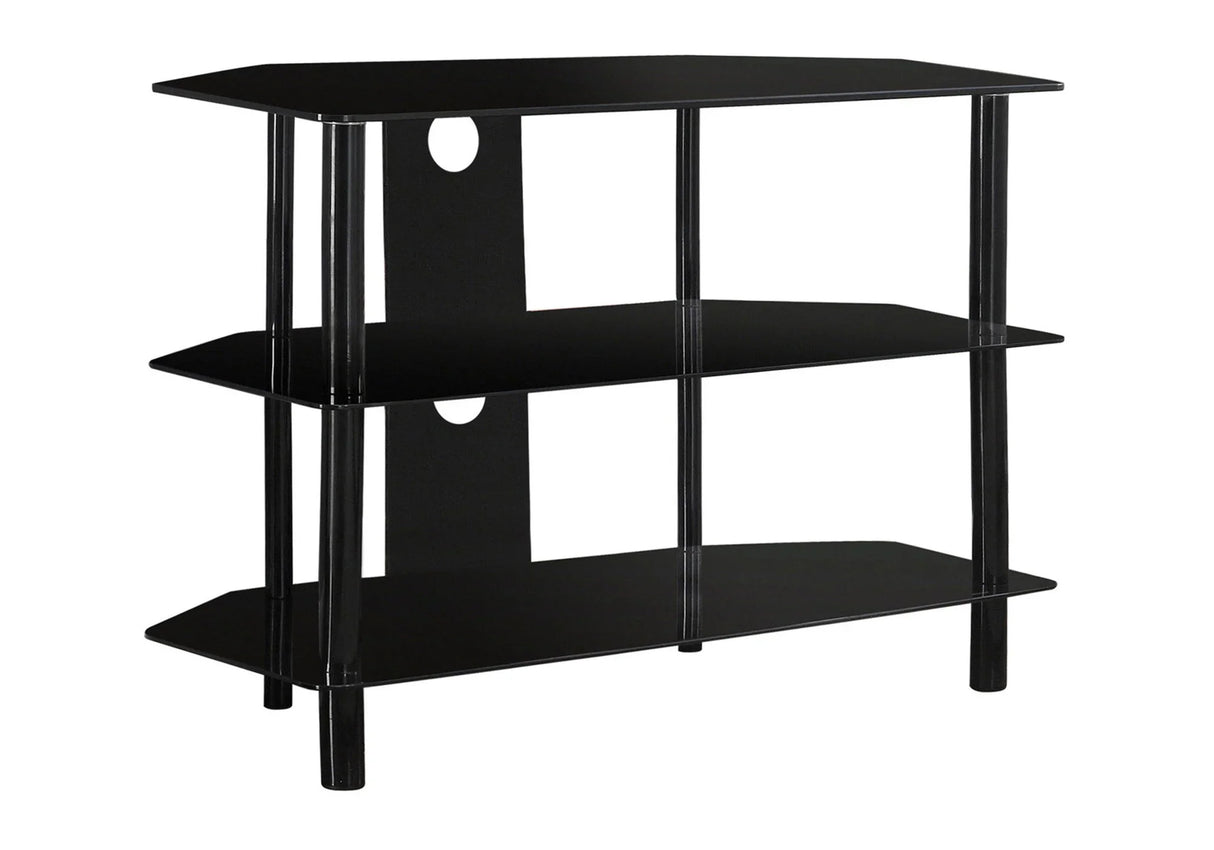 TV Stand, 36 Inch, Console, Media Entertainment Center, Storage Shelves, Contemporary & Modern - Black - Furniture Home Direct