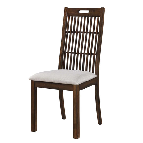 2 Pieces Set Dining Side Chair Rustic Modern Farmhouse Design Retro Design Easy To Assembly - Antique Dark Oak - Furniture Home Direct