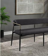 Jaramillo - Chenille Bench - Black - Furniture Home Direct