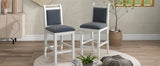 Dining Set Drop Leaf Counter Height With 2 Chairs White Gray - Furniture Home Direct
