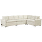 L-Shaped Sofa Convertible Sofa Bed Pull Out Sofa Sleeper With Two Back Pillows, Two USB Ports And Two Power Sockets For Living Room - Furniture Home Direct