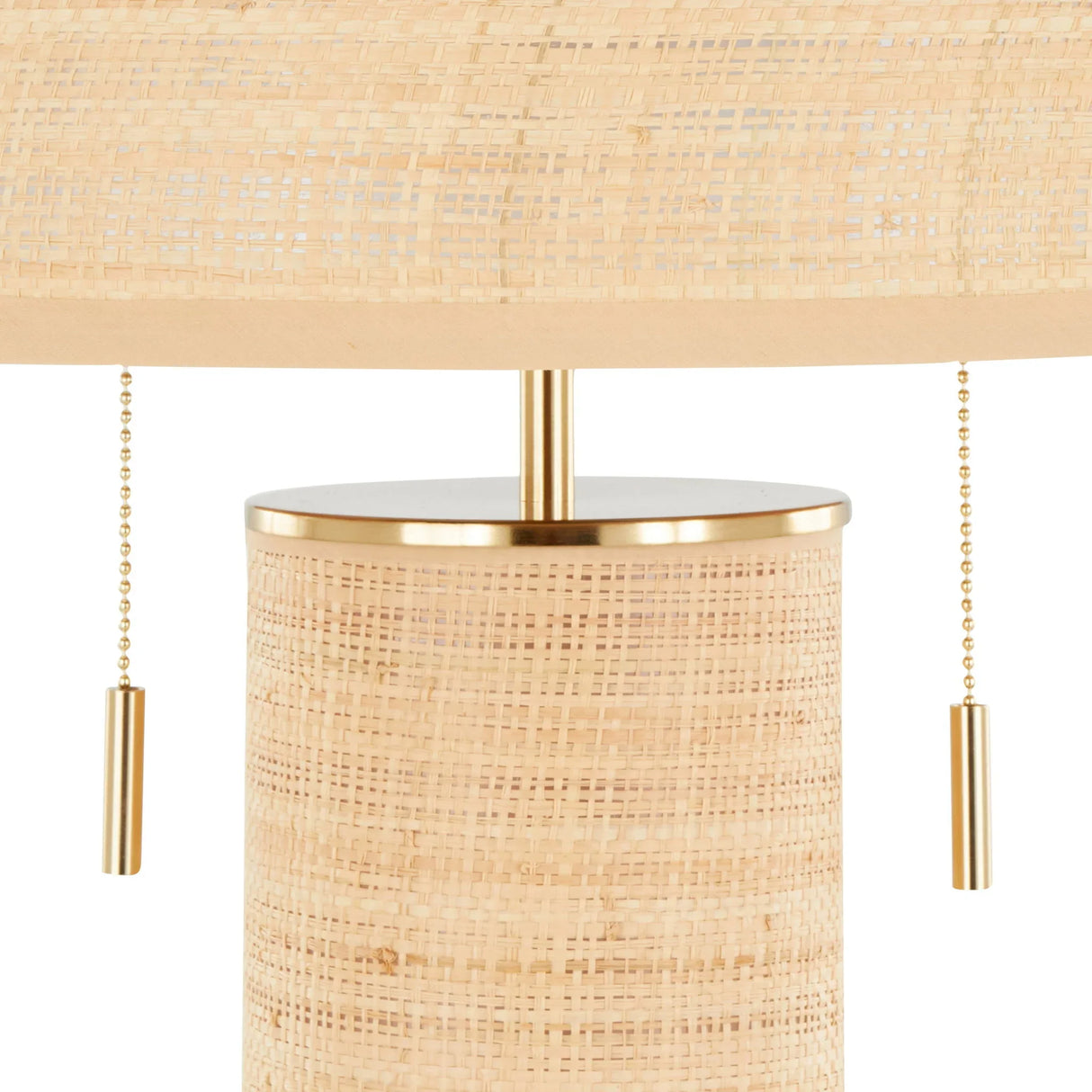 Cylinder - Rattan Contemporary Rattan Table Lamp - Furniture Home Direct