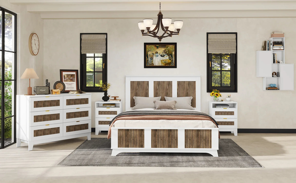 Queen Bedroom Set With Bed Dresser And Nightstands White - Furniture Home Direct