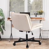 Large Size Swivel Home Office Desk Chair Armless Office Room Chair - Beige - Furniture Home Direct