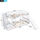 Twin Over Twin Stairway Bunk Bed With Two Drawers And Slide - Furniture Home Direct