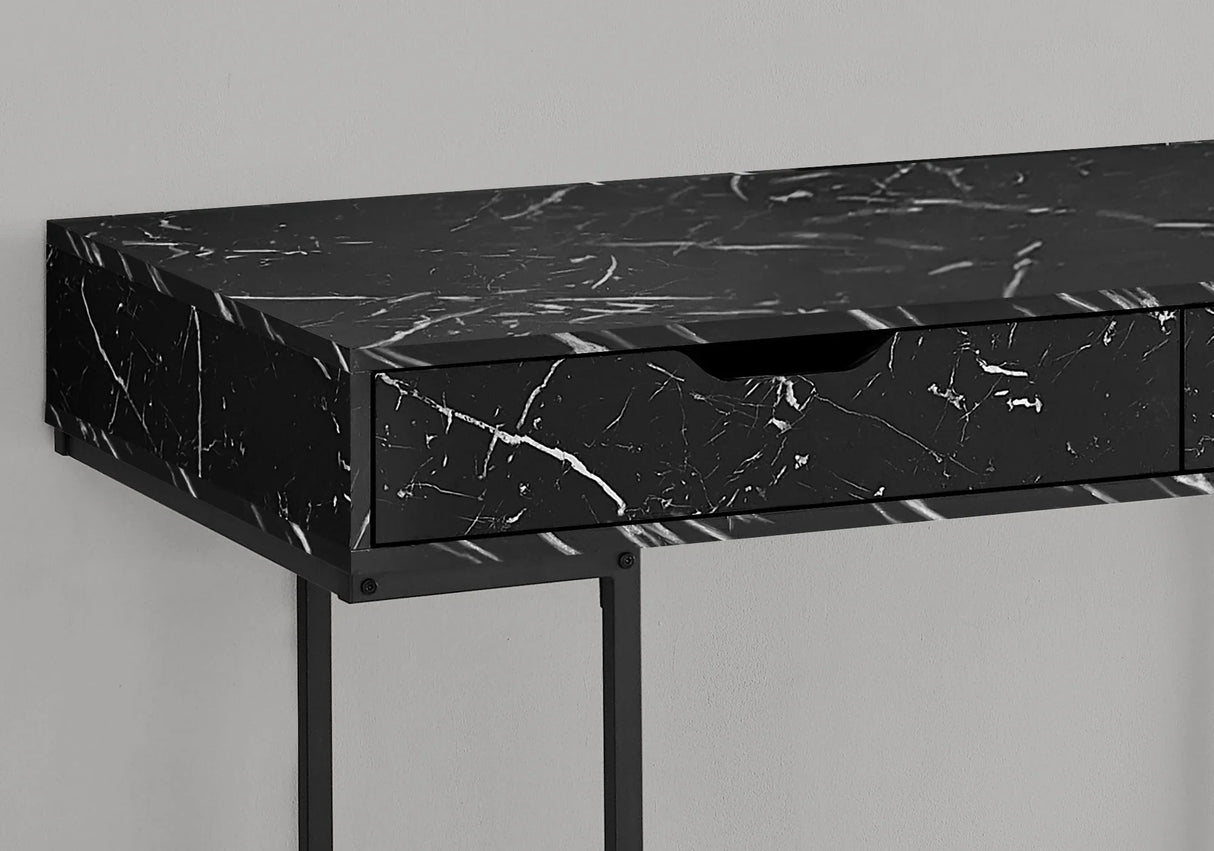 Computer Desk For Home Office, Storage Drawers, Marble Look Contemporary & Modern - Furniture Home Direct
