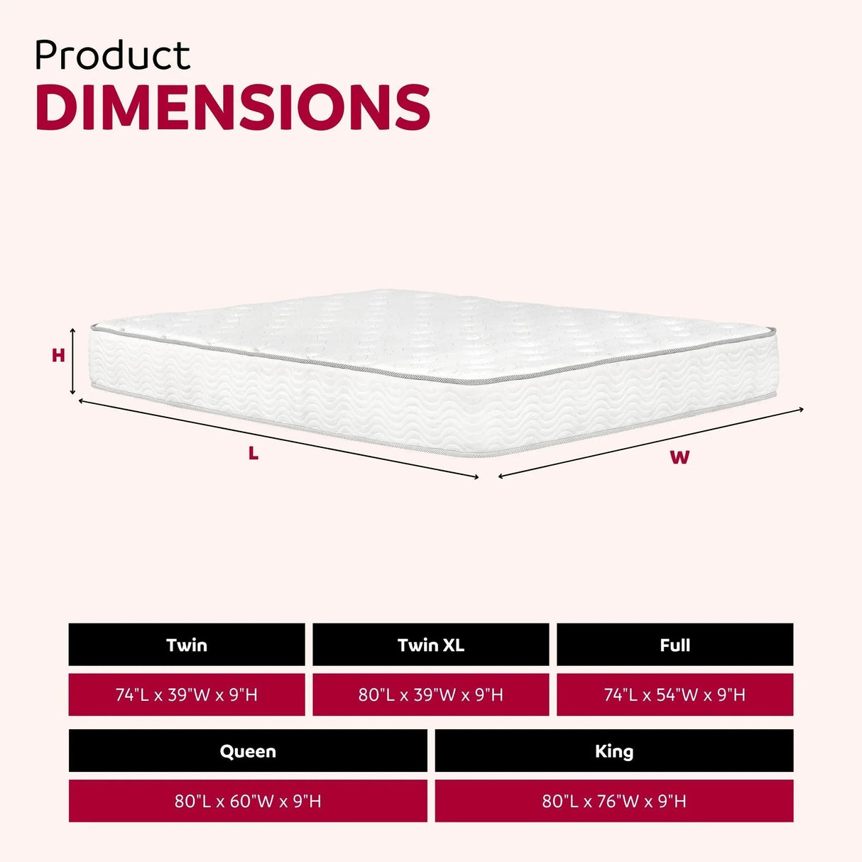 Premium 9" Medium Pocket Spring Mattress - Furniture Home Direct