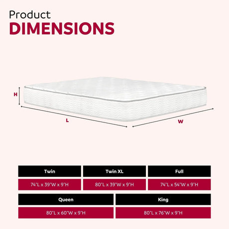 Premium 9" Medium Pocket Spring Mattress - Furniture Home Direct