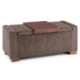 Bretton - Lift Top Storage Ottoman - Deep Umber Brown - Furniture Home Direct