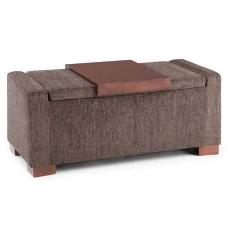 Bretton - Lift Top Storage Ottoman - Deep Umber Brown - Furniture Home Direct