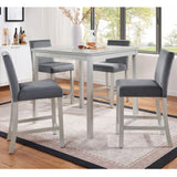 5 Pieces Counter Height Table Set, Kitchen Table With Square Table And 4 Upholstered Chairs - Furniture Home Direct