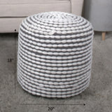 River - Handcrafted Cylindrical Pouf Water Resistant Fabric - Furniture Home Direct