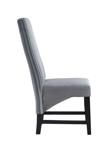 Kini - Corduroy Side Chair (Set of 2) - Black / Gray - Furniture Home Direct