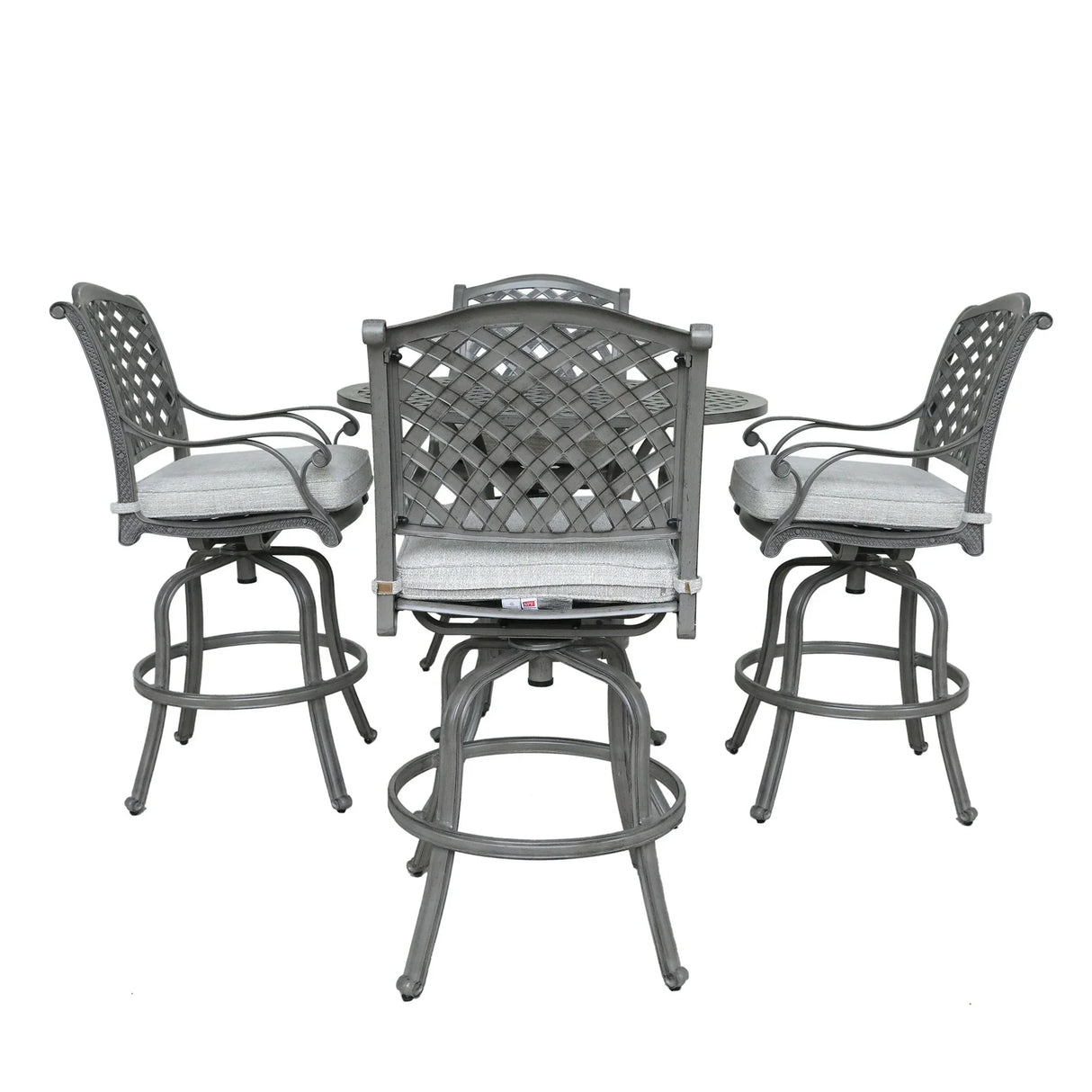 Outdoor 5 Piece Aluminum Bar Dining Set - Golden Gauze - Furniture Home Direct