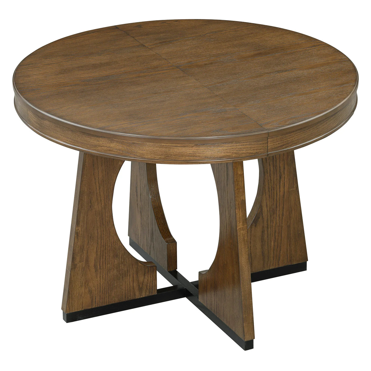 Dining Set Round Table With Four Upholstered Chairs Walnut - Furniture Home Direct