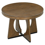 Dining Set Round Table With Four Upholstered Chairs Walnut - Furniture Home Direct